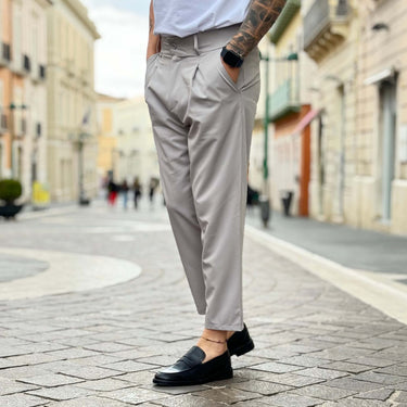 Pantalone con bottone e coulisse ghiaccio - FLAG STORE